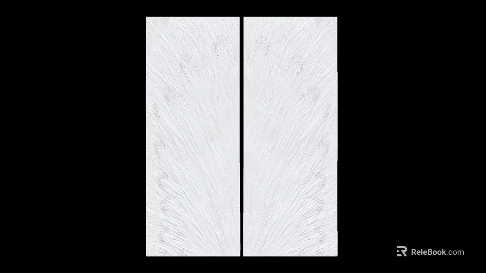 Modern White Double Doors With Elegant Textured Design For Contemporary Home Entrance 3d model 
