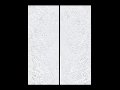 Modern White Double Doors With Elegant Textured Design For Contemporary Home Entrance 3d model