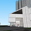 Modern Urban Sales Office Building With Glass Curtain Wall In High Rise District Design