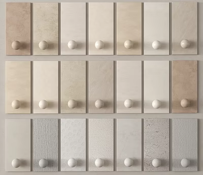 Decorative Panels With Various Colors Textures And Round Knobs For Home Decoration 3d model