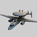 Military Fighter Jet With Circular Radar Dome And Extended Wings Design