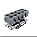 EK Brand Industrial Air Conditioner Fan Unit With Multiple Fans And Blue Casing For Cooling