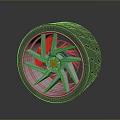 Stylish Car Wheel With Metallic Silver Spoke Rim And Black Treaded Tire Automotive Part