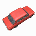 Classic Red Sedan Car With Vintage Body Design And Chrome Wheels Rear View