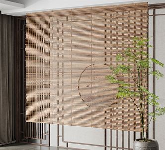 New Chinese venetian blinds solid wood venetian blinds 3d model