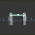 London Tower Bridge Architecture With Blue Structure Golden Tops And Grey Piers