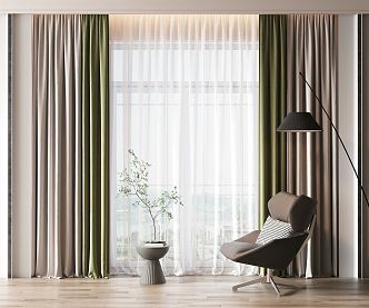 Modern Curtains 3d model