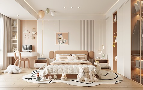 Modern Children's Room Children's Bedroom Princess Room Girls Room Kids Room 3d model