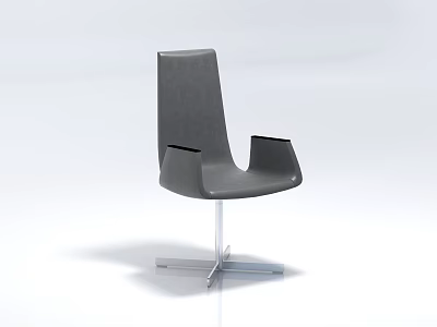 Modern Gray Office Chair With Armrests And Silver Metal Base 3d model