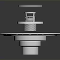 Stainless Steel Drainage Component With Grid Top And Triangular Cutout Base 3d model