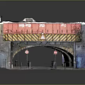 Urban Street Scene Construction With Graffiti Walls Archway Rooftop And Signage