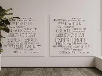 Three-dimensional text wall decoration text hanging picture three-dimensional text decoration 3d model