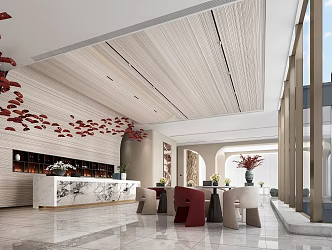 Modern Rest Area Sales Office Sales Center Marketing Center Front Desk Negotiation Area Water Bar Area Club Center 3d model