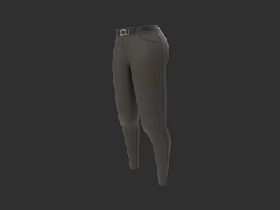 Women's Dark Gray Skinny Pants With Belt And Side Pockets Design 3d model