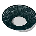 Black Woven Coffee Table with Circular Shape and Hollow Out Design Details