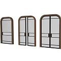 Modern Double Doors With Ribbed Glass Panels Sleek Handles And Metal Frames