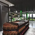 Tsing Brand Modern Mall Store With Beverage Display Shelves And Seating Area