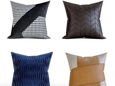Stylish Decorative Throw Pillows With Diverse Patterns Textures And Colors 3d model