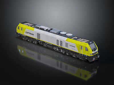 CRRC Yellow and Gray Modern Locomotive Detailed Model with Stylish Appearance 3d model