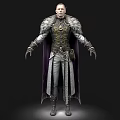 Man In Ornate Medieval Outfit With Fur Trimmed Cloak And Metallic Armor Details