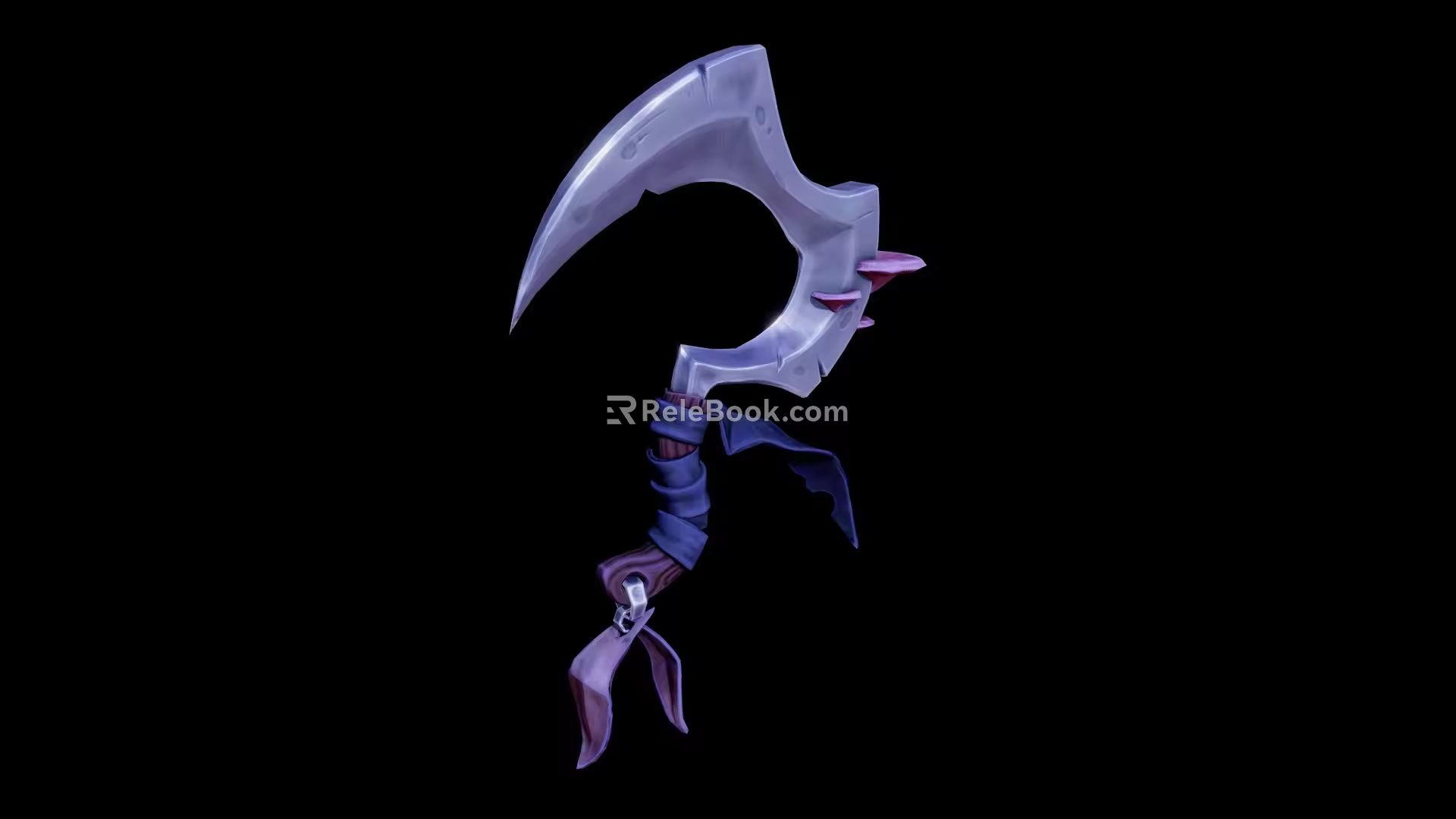 Death Scythe Cast Iron Scythe Devil Scythe Weapon Cold Weapon Game Equipment Cartoon Weapon Mushroom Scythe 3d model