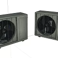 White Air Conditioner Fan Units With Grille Design For Cooling Solutions 3d model