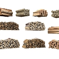 Wood Pile Bonfire Combination 3d model