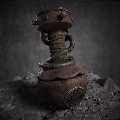 ornaments steampunk equipment underwater bomb 3d model
