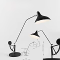 Modern Black Table Lamp Featuring 30 Degree Adjustable Arm And Design 3d model