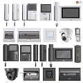 Projection Monitoring System With Surveillance Cameras Control Panels Monitors And Door Access Devices