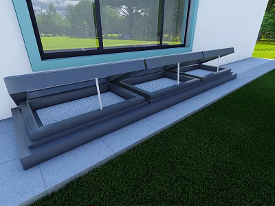 Skylight with screen window in patio 3d model