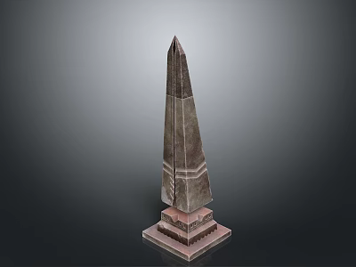 Tall Stone Obelisk Structure With Square Base And Textured Surface 3d model