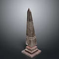 Tall Stone Obelisk Structure With Square Base And Textured Surface 3d model