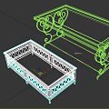 Elegant Black Metal Coffee Tables With Glass Top Scroll And Lattice Designs