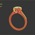 Elegant Golden Ring Accessory With Central Gemstone And Side Stones