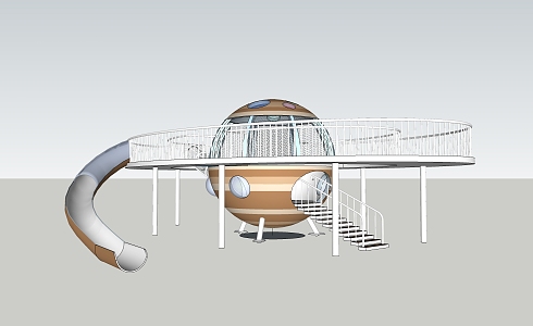 Modern play equipment children's play slide 3d model