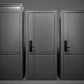 Three Modern Steel Security Doors With Secure Lock Systems And Sleek Contemporary Design 3d model