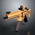 Tan Tactical Rifle with Optic Sight Adjustable Stock and Grip Modern Design
