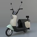 Modern Electric Scooter Featuring Beige Light Green Body Black Seat And Rearview Mirrors