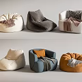 Stylish Cozy Bean Bag Chairs In Various Colors With Decorative Tassels And Cushions