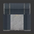 Traditional Chinese Courtyard House With Blue Roof Gray Walls And Central Courtyard