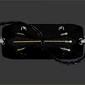 Sleek Black Handbag with Leather Handles Silver Metal Accents and Detachable Strap