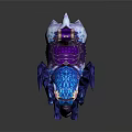 Mythical White Deer With Blue Glowing Antlers And Elegant Purple Decorative Saddle