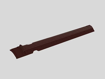 Traditional Chinese Guqin Stringed Musical Instrument with Handcrafted Brown Wood Classic Design 3d model