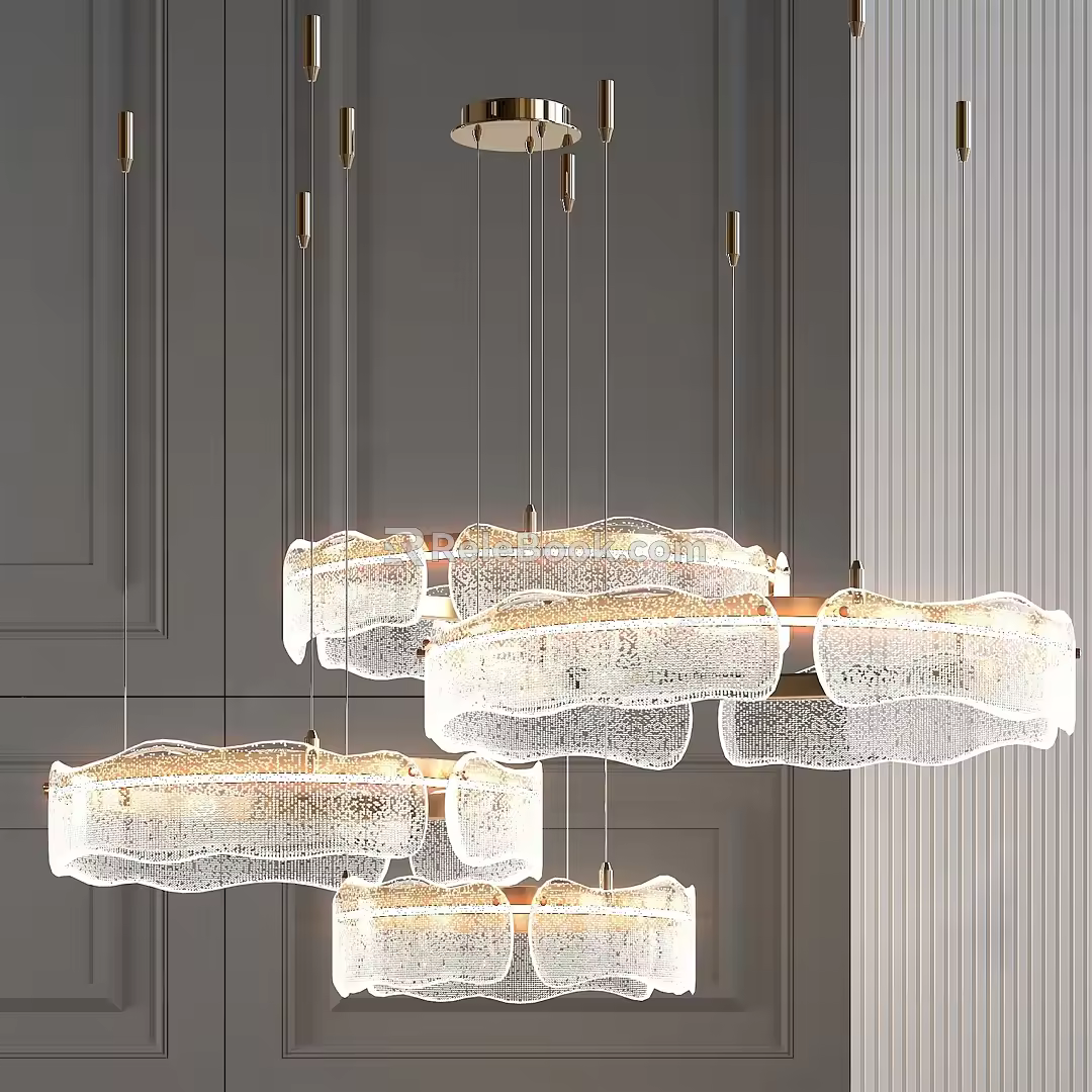 Modern crystal chandelier 3d model