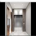 modern elevator hall elevator car 3d model
