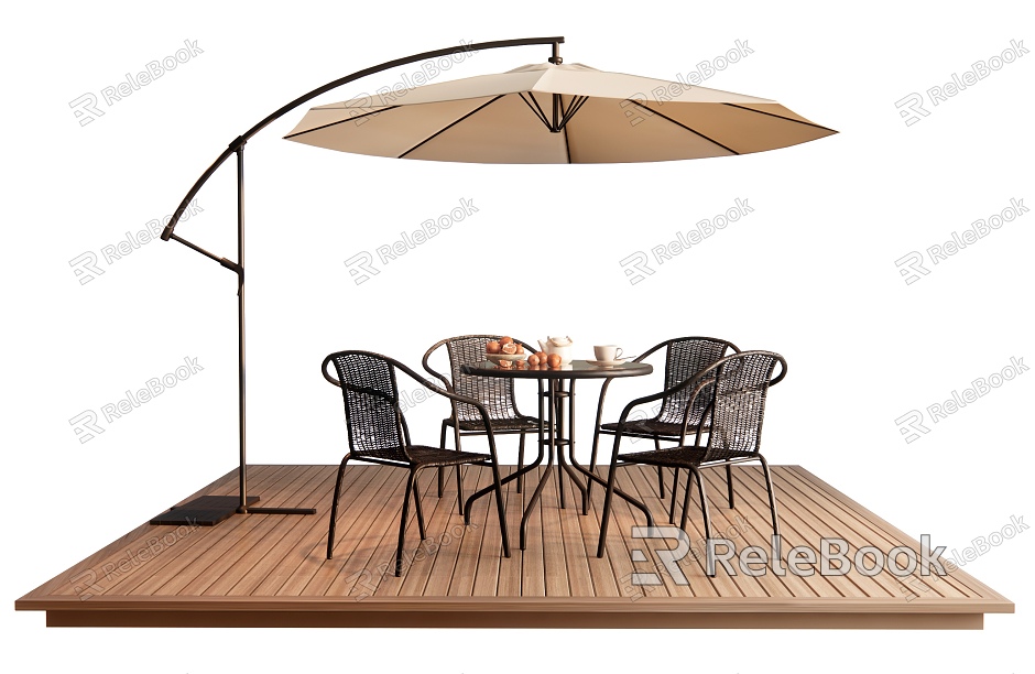 Outdoor Table and Chair Ironwork Leisure Table and Chair Outdoor Chair Sunshade Umbrella model