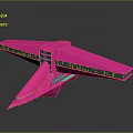 Futuristic Neon Sculpture With Geometric Wing Shapes And Colorful Glowing Elements