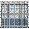Ornate Iron Gate With Intricate Curved Patterns Classic Decorative Design For Home Entrance