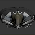 3D Fantasy Character In Hooded Cloak With Metallic Armor And Blue Glow Blades